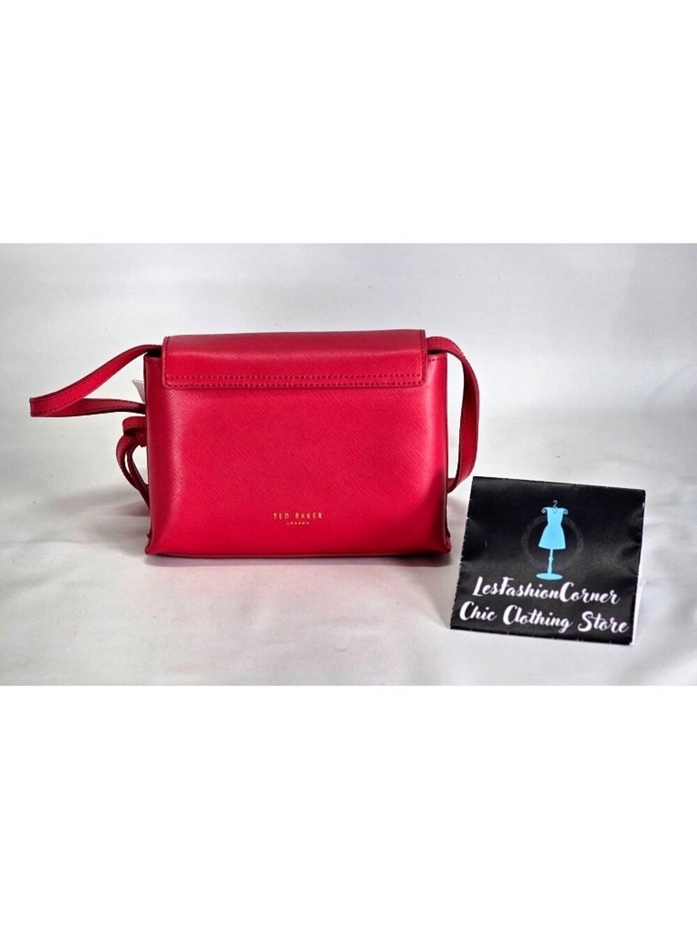 NWT Ted Baker Women's Fuchsia Leather Angiee Bow Detail Shoulder Bag Small 2173 - Picture 8 of 12